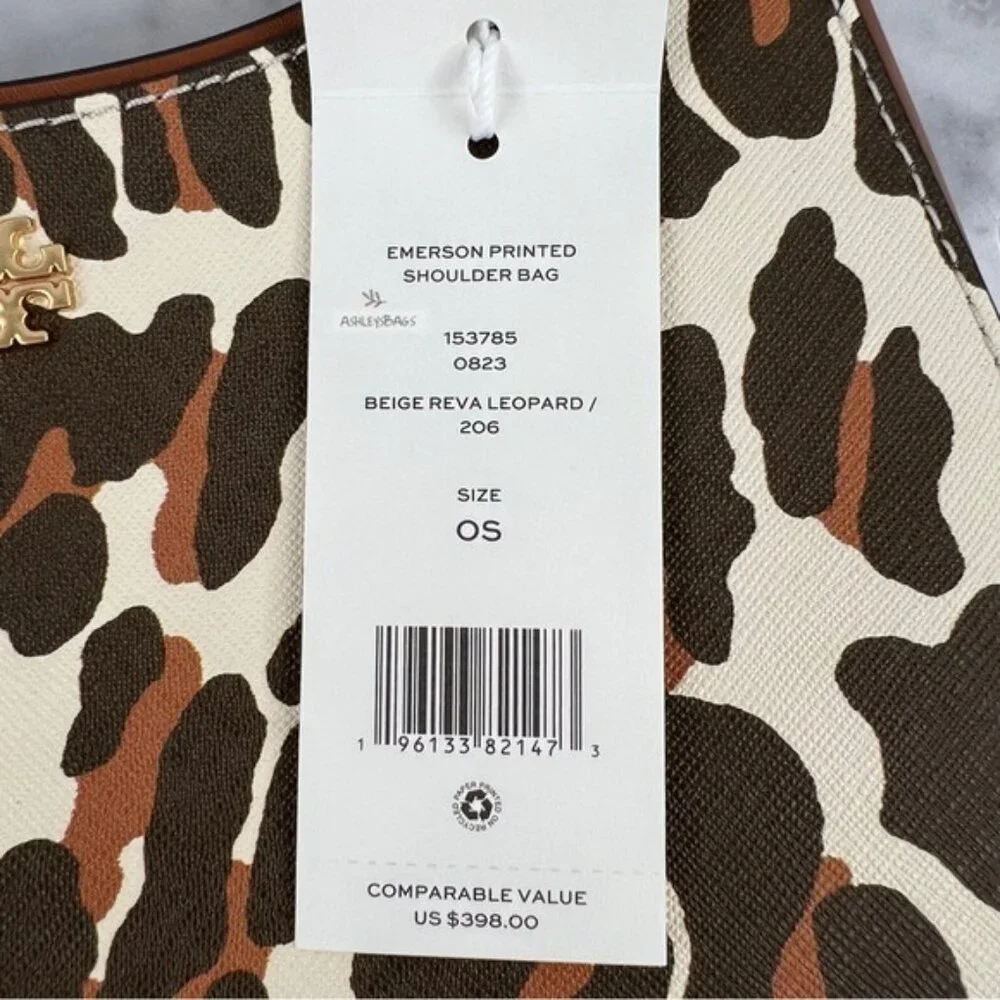 Tory Burch Emerson Printed Shoulder Bag In Leopard Print